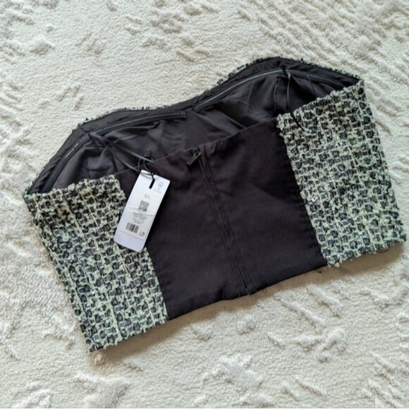 NWT Dynamite Tweed Bustier Mint Strapless Crop Top - Mint Green - Picture 7 of 7